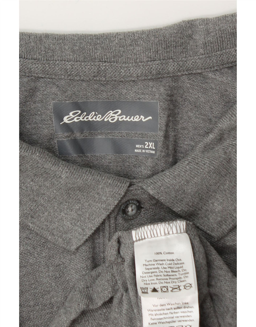 EDDIE BAUER Polo para hombre 2XL Algodón gris