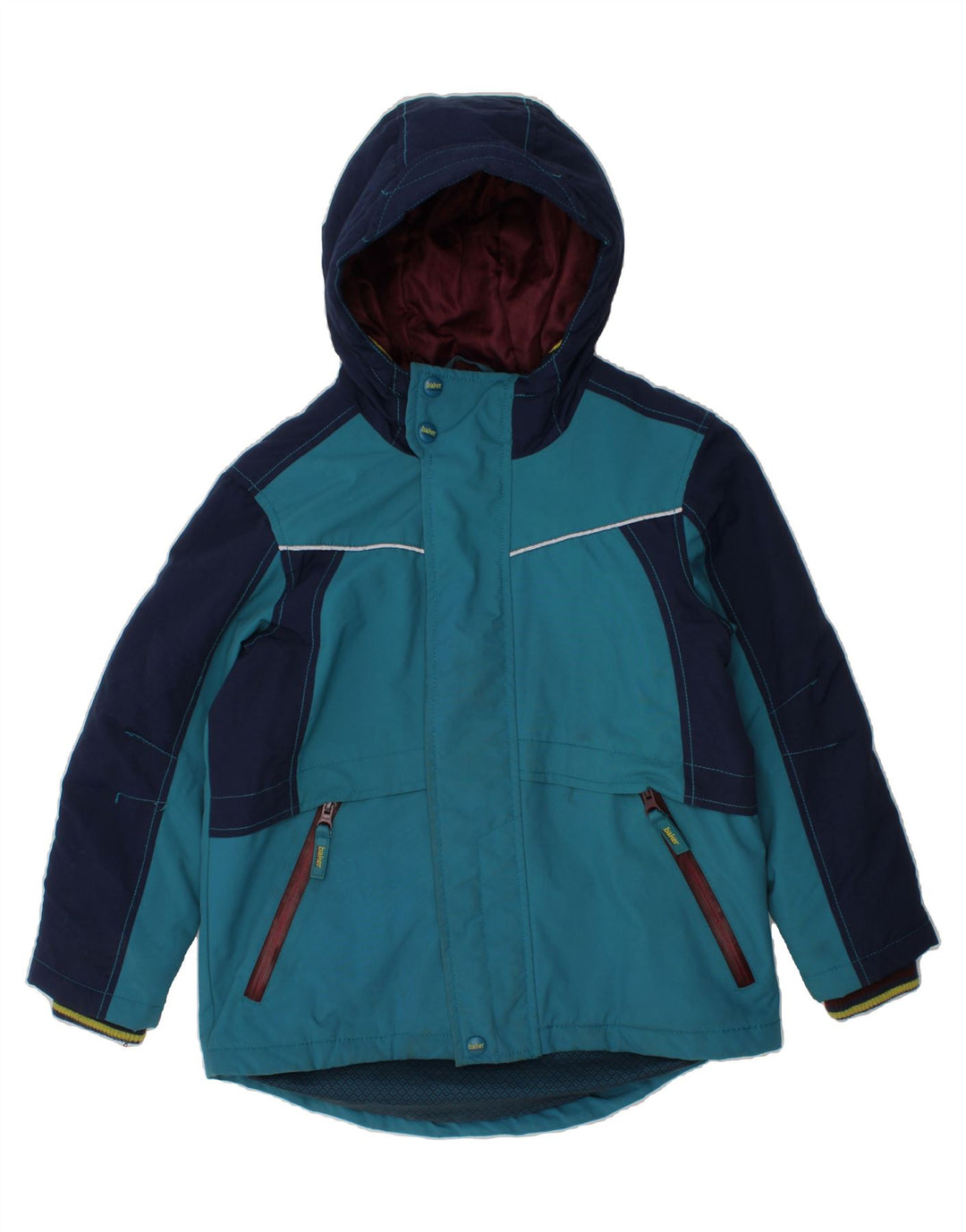 TED BAKER Boys Hooded Windbreaker Jacket 8-9 Years Blue Colourblock Nylon Vintage Ted Baker and Second-Hand Ted Baker from Messina Hembry 