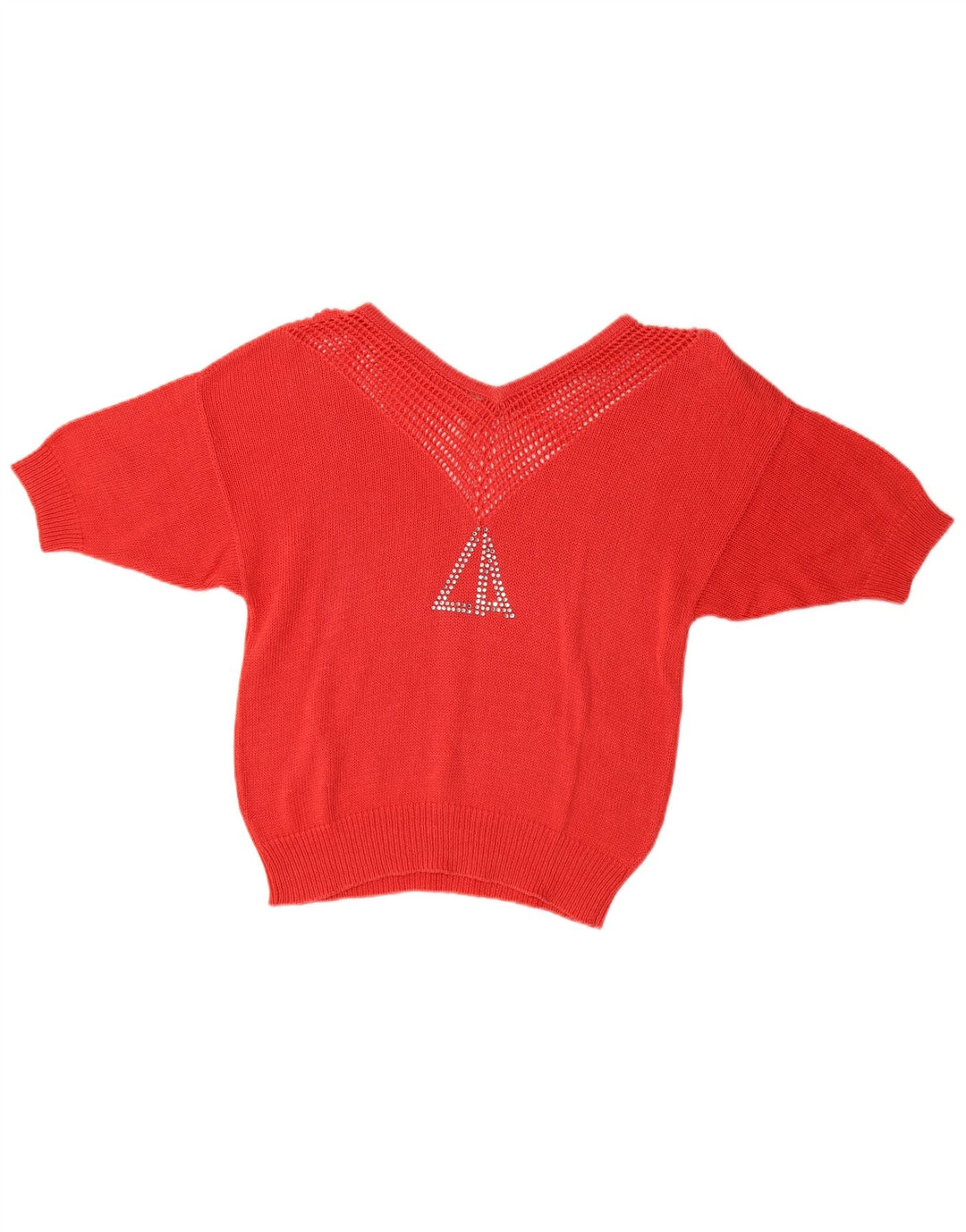 Loris Azzaro Jersey corto con cuello en V para mujer EU 40 Medium Red