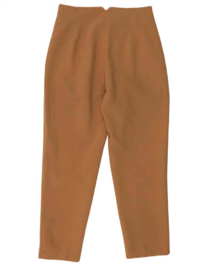 Zara Mujer Pantalón Cropped Slim Medium W28 L26 Poliéster Beige