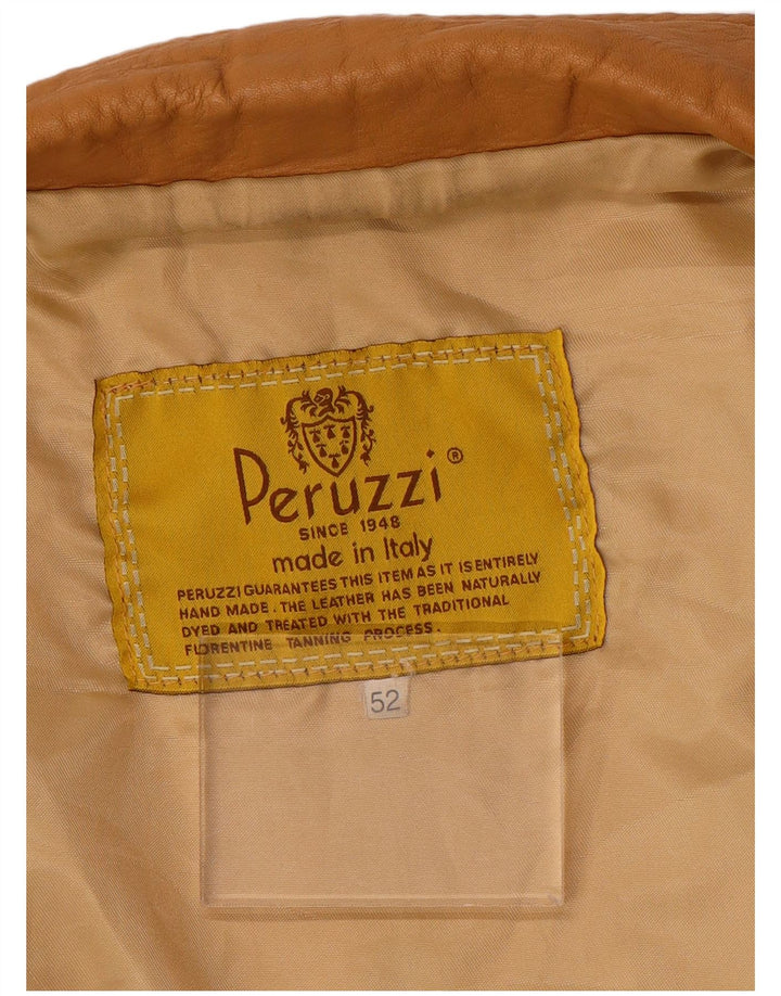 Peruzzi Chaqueta de cuero para mujer IT 52 2XL Cuero beige