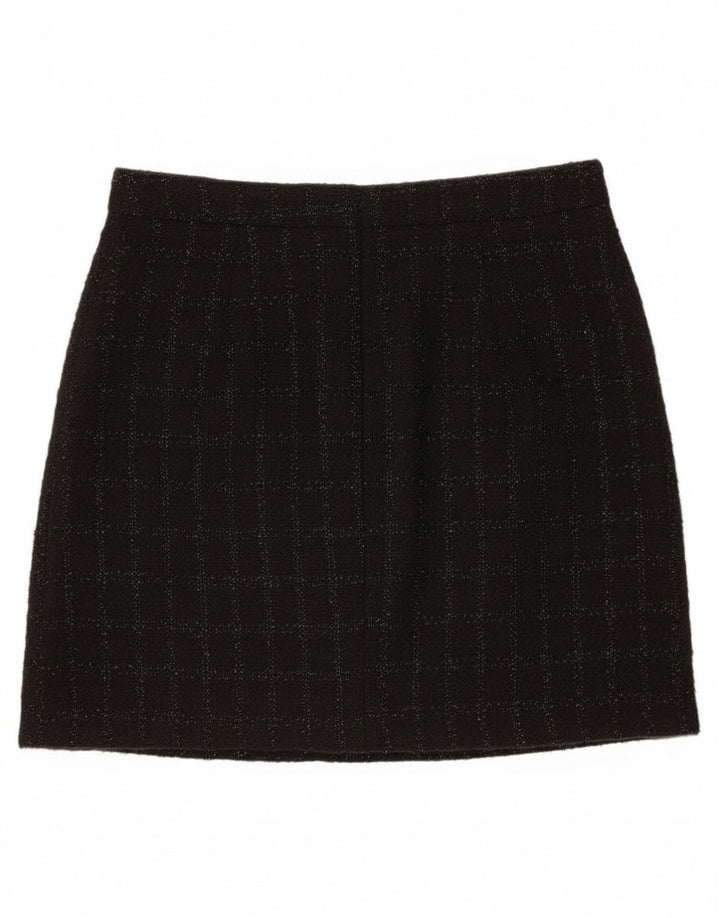 Minifalda para mujer Warehouse UK 10 Small W28 Poliéster a cuadros negros