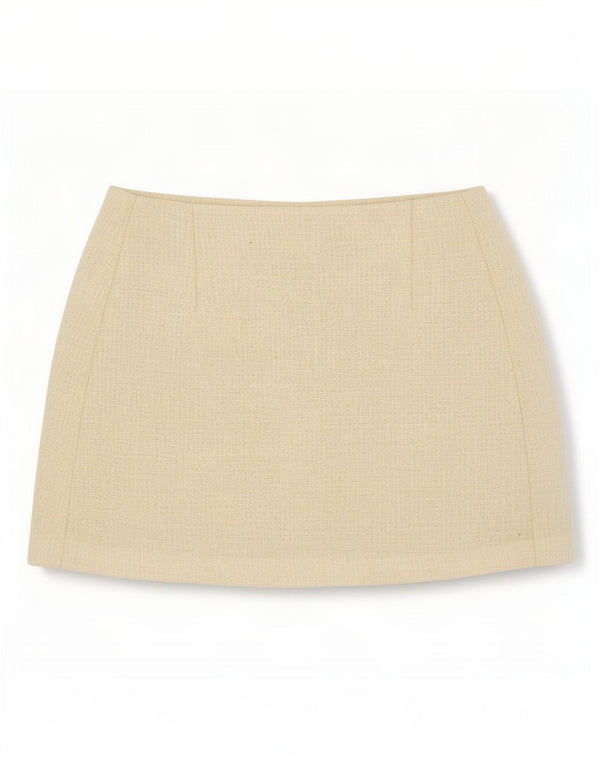 Topshop Minifalda de punto para mujer UK 12 Medium W28 Lana beige