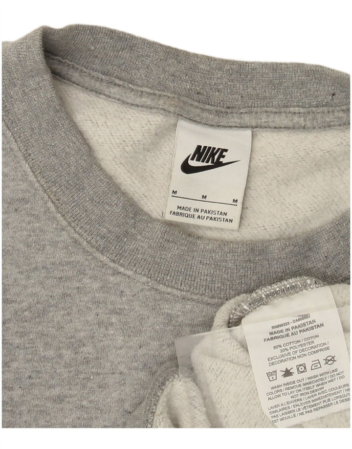 NIKE Sudadera corta extragrande para mujer UK 14 Algodón gris medio