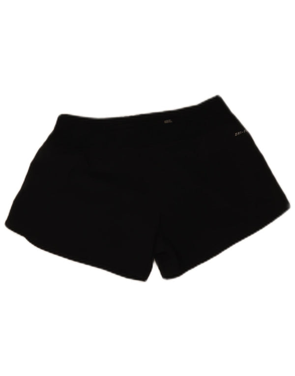 Nike - Pantalones cortos deportivos Dri Fit para mujer, talla 10, poliéster negro pequeño