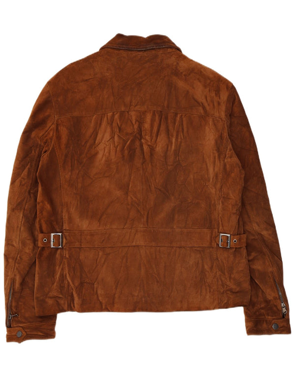 VINTAGE Chaqueta de ante para hombre IT 52 XL Cuero marrón