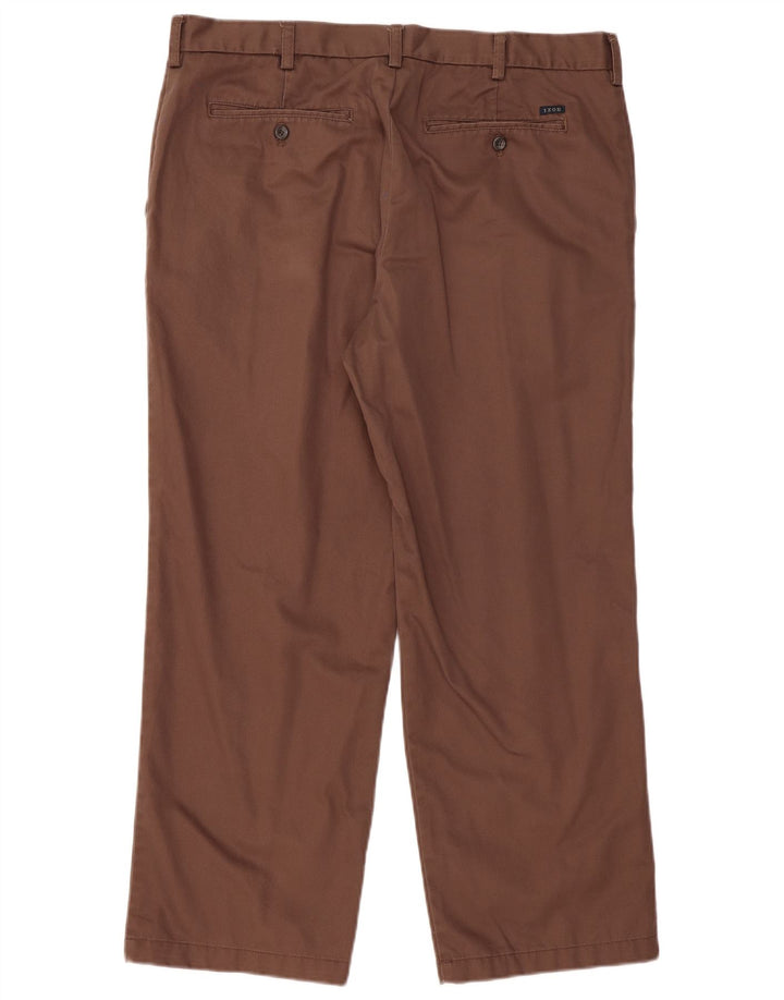IZOD Pantalón chino recto para hombre W38 L29 Algodón marrón