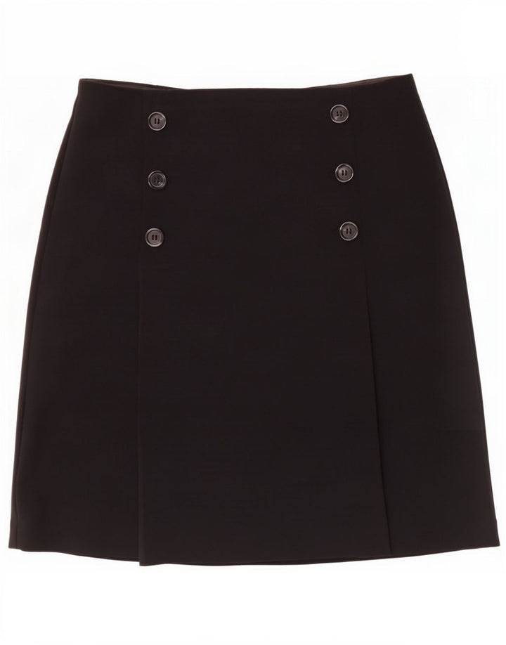 Marks & Spencer Falda acampanada para mujer UK 12 Medium W30 Poliéster negro