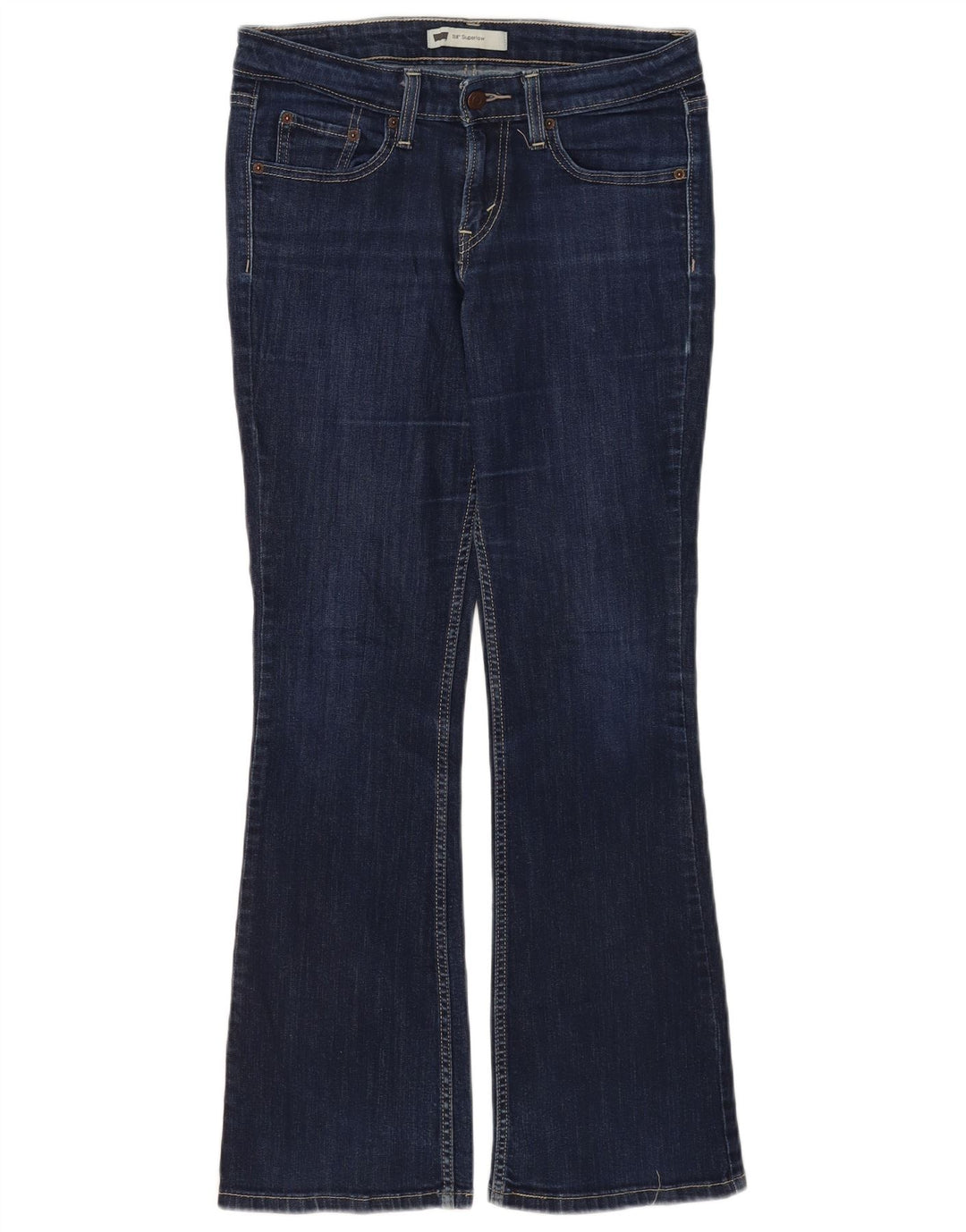 Levi's Jeans 518 Super Low Bootcut para mujer US 7 Medium W30 L30 Azul marino