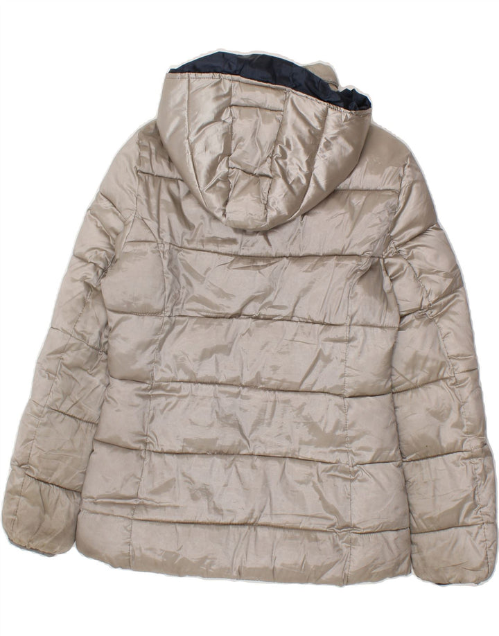 ELLESSE Womens Hooded Padded Jacket UK 14 Medium Grey Polyester Vintage Ellesse and Second-Hand Ellesse from Messina Hembry 
