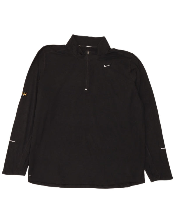 Nike Dri Fit - Chándal con cremallera y cuello para hombre, talla 2XL, poliéster negro