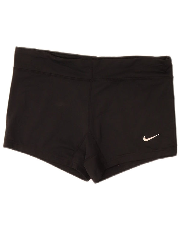 NIKE Pantalones cortos deportivos Dri Fit para mujer UK 10 Small Poliéster negro