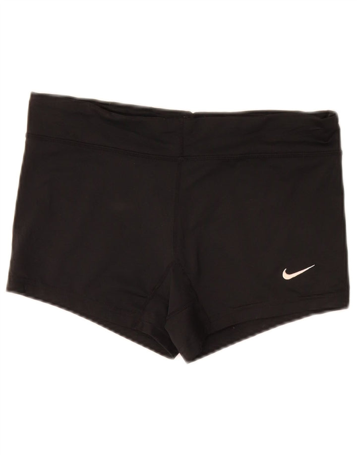 NIKE Pantalones cortos deportivos Dri Fit para mujer UK 10 Small Poliéster negro