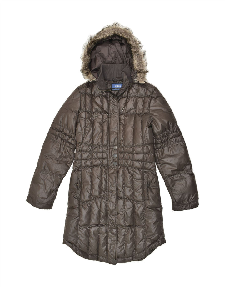 MEXX Womens Hooded Padded Coat UK 8 Small  Brown | Vintage Mexx | Thrift | Second-Hand Mexx | Used Clothing | Messina Hembry 