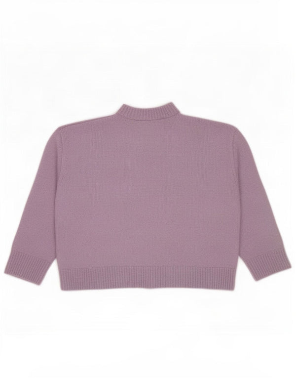 Zara Mujer Crop Turtle Neck Jumper Sweater UK 46 Grande Poliéster Púrpura