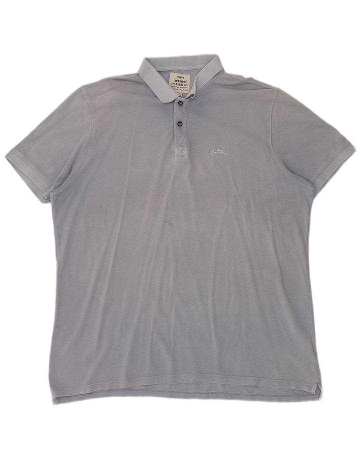 Weird Fish Polo para hombre 2XL Algodón azul