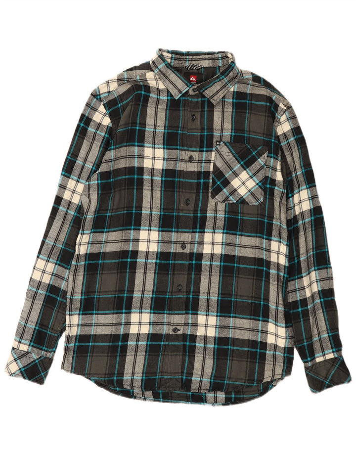 Quiksilver Camisa De Franela Regular Fit De Algodón A Cuadros Gris Medio Hombre