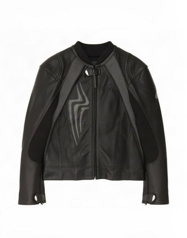 Hein Gericke Chaqueta de corredor de cuero con gráfico para hombre EU 52 Large Black