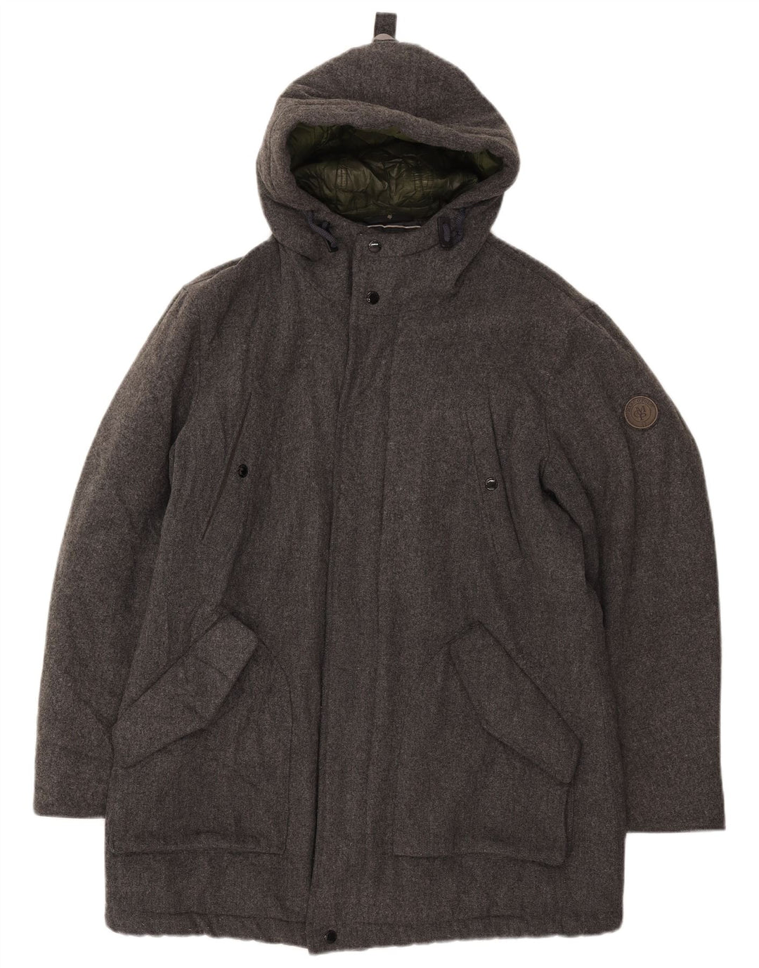 Marc O'Polo Chaqueta acolchada con capucha para hombre UK 40 Large Grey Wool