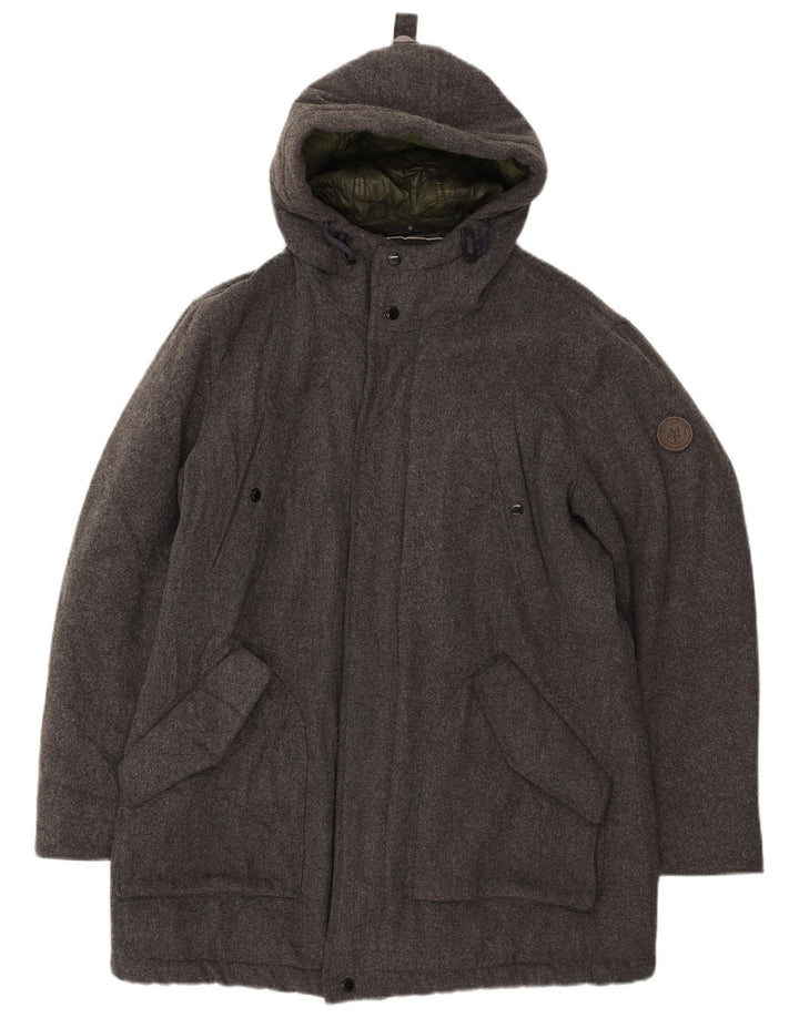 Marc O'Polo Chaqueta acolchada con capucha para hombre UK 40 Large Grey Wool