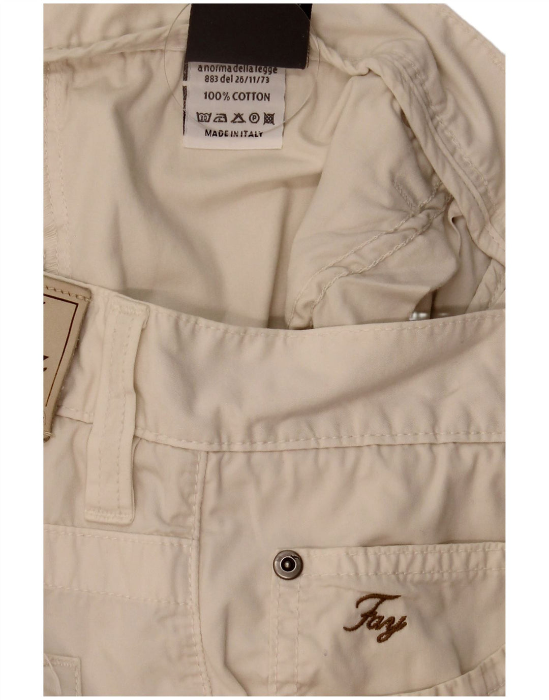Fay Pantalones Cortos Casuales para Hombre W38 XL Algodón Beige