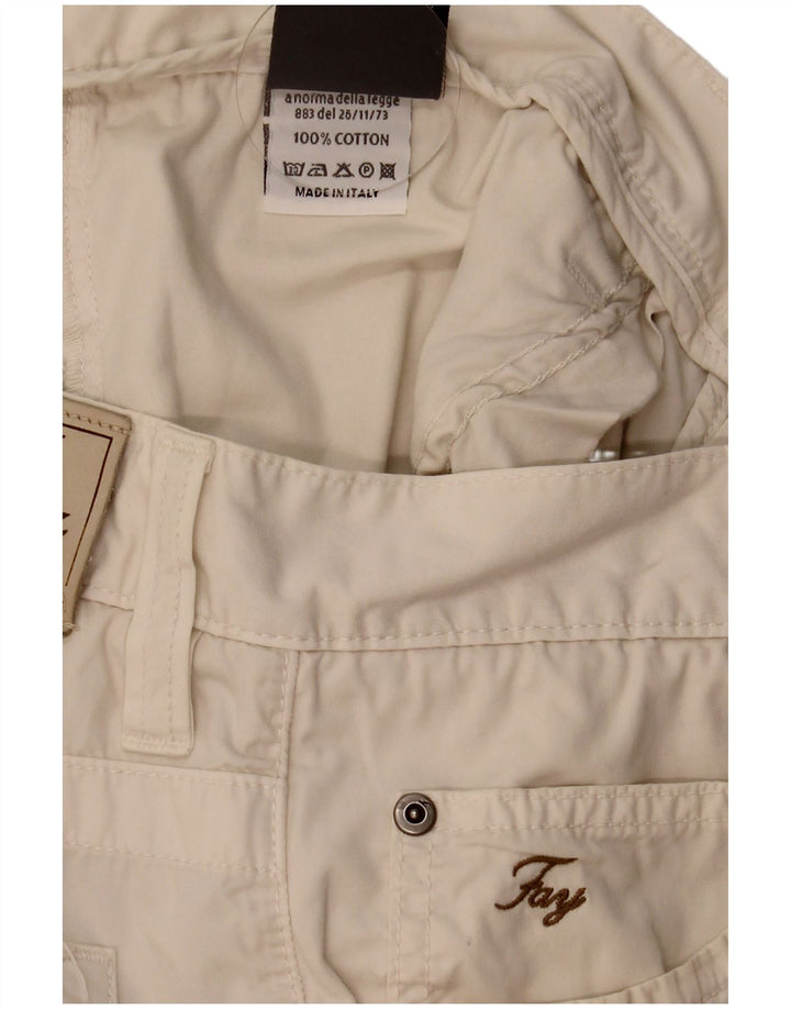 Fay Pantalones Cortos Casuales para Hombre W38 XL Algodón Beige