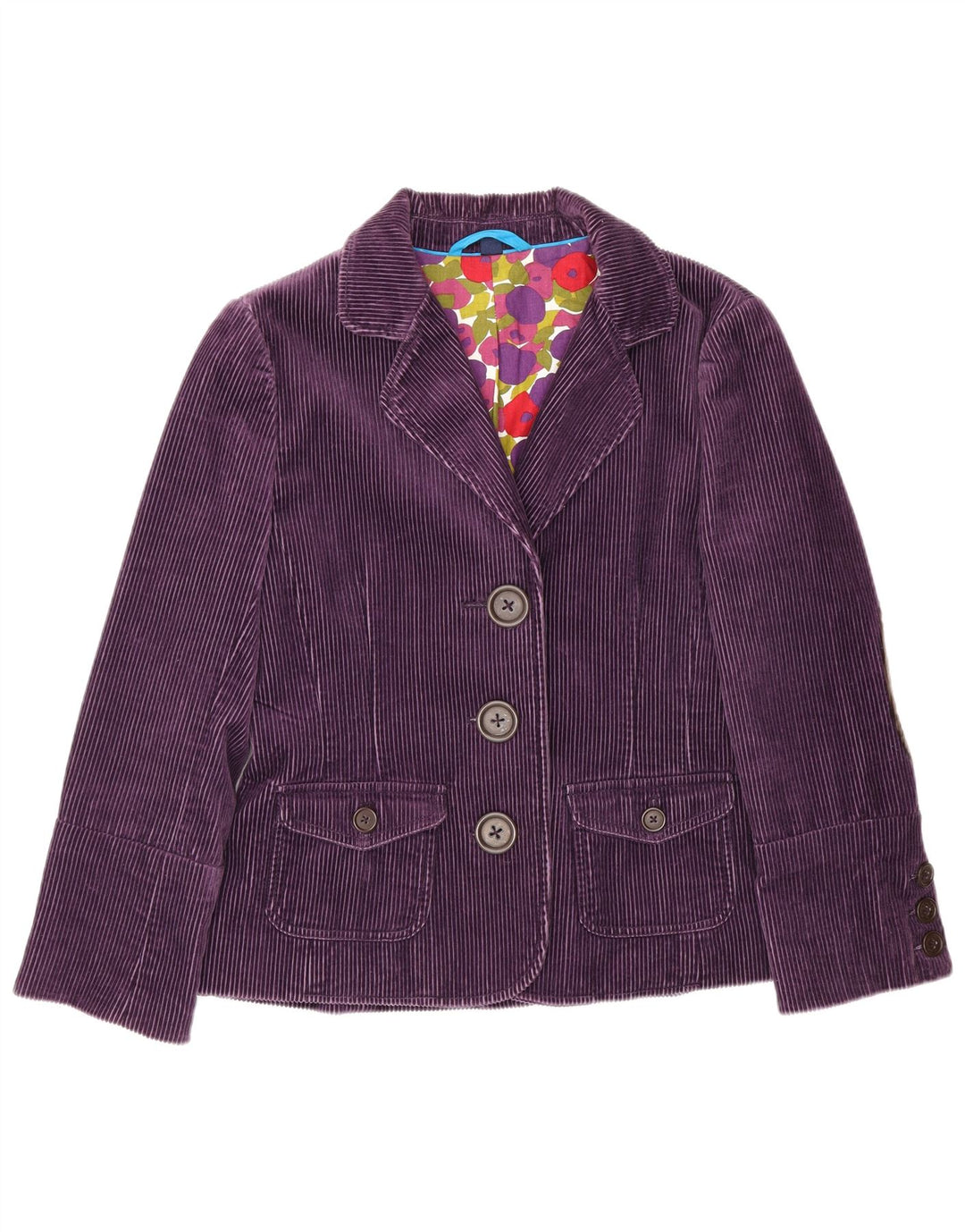 Boden Chaqueta tipo blazer de pana con 3 botones para mujer UK 40 Algodón morado mediano