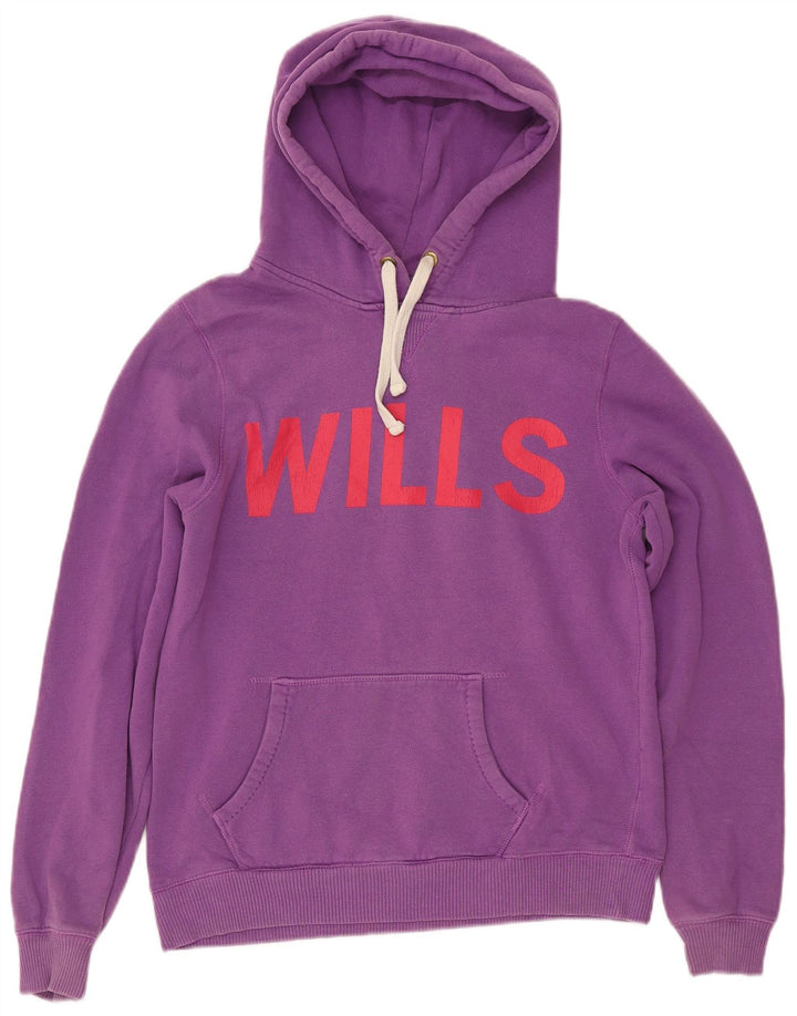 JACK WILLS Jersey con capucha gráfico para mujer Reino Unido 40 Grande Púrpura