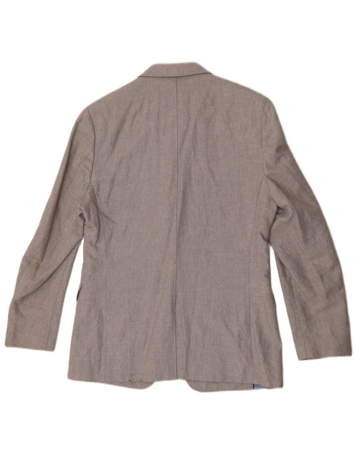 Banana Republic Chaqueta tipo blazer con 2 botones y corte regular para hombre, talla 40, color gris