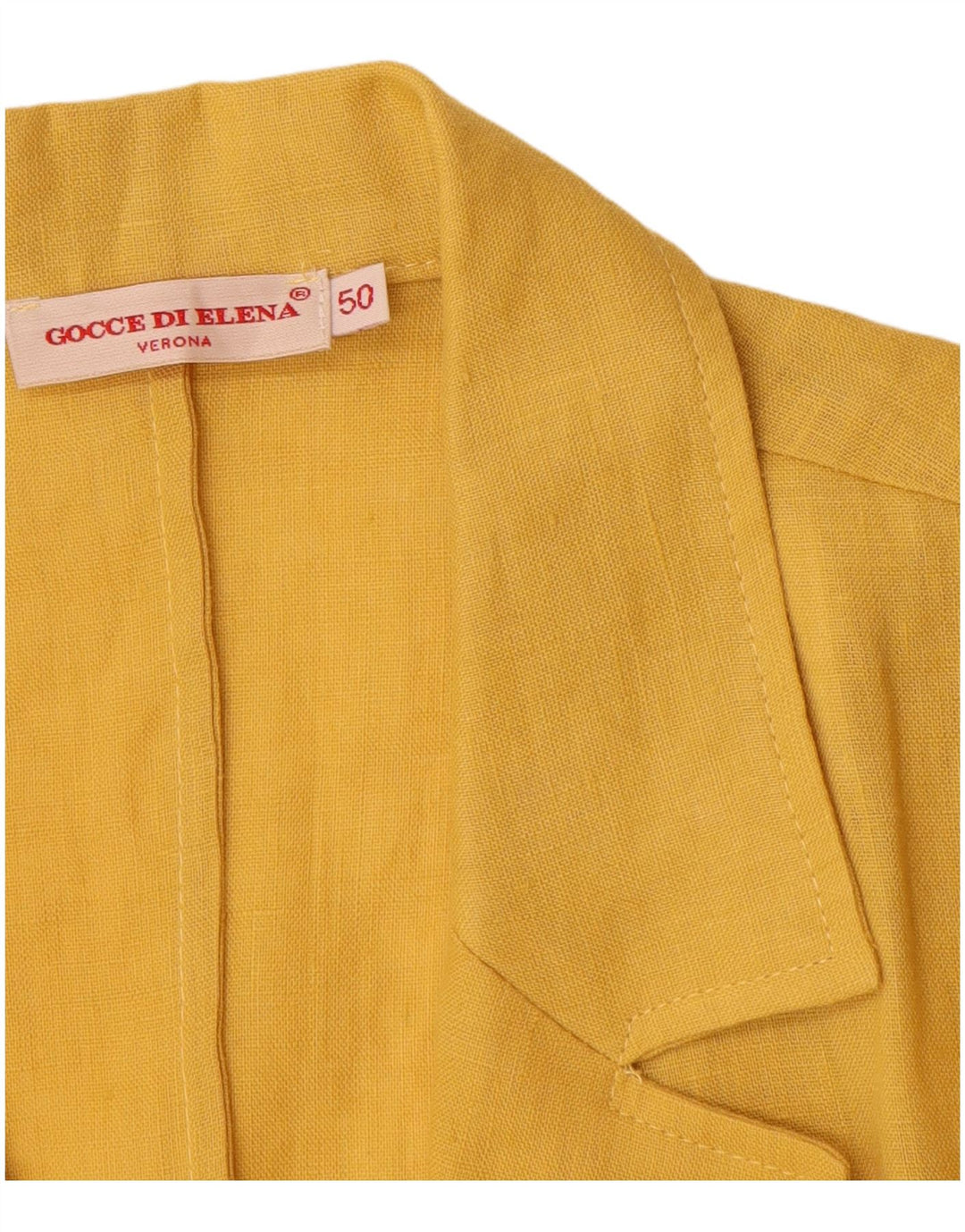 VINTAGE Chaqueta Blazer de manga 3/4 para mujer con 2 botones IT 50 XL Amarillo
