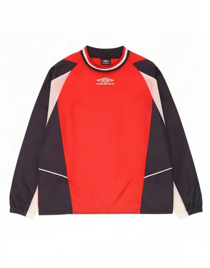 Umbro Hombre Jersey Chándal Top Chaqueta Pequeña Rojo Colorblock Poliéster