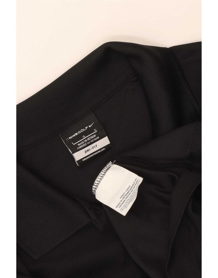 Nike Polo Dri Fit para hombre, talla grande, poliéster negro