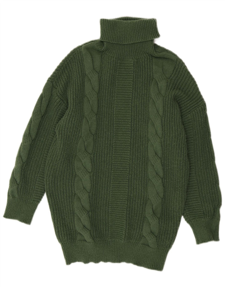SHEIN Jersey oversized con cuello vuelto para mujer UK 40 Verde medio