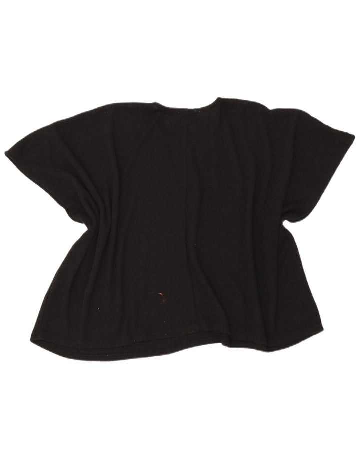 Zara Mujer Poncho Blusa Top UK 44 Medium Viscosa Negra
