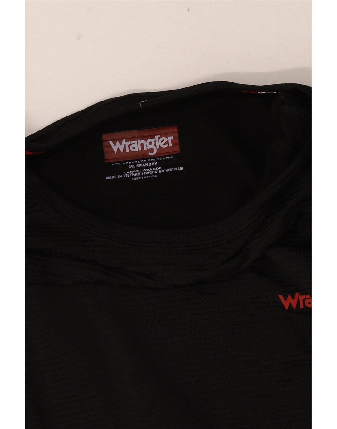 Wrangler Hombre Top Manga Larga Grande Poliéster Negro