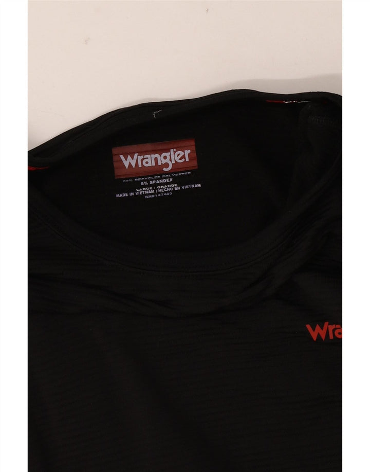 Wrangler Hombre Top Manga Larga Grande Poliéster Negro