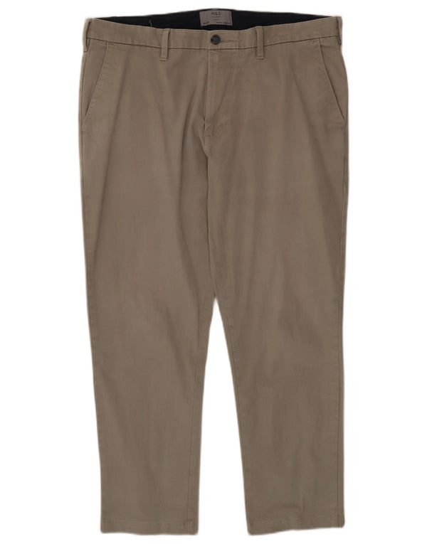 Marks & Spencer Pantalón Chino Slim Fit para Hombre W36 L26 Algodón Beige