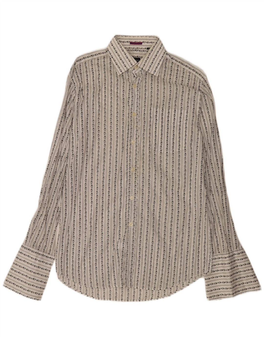 Paul Smith Camisa formal para hombre Talla 38 15 Algodón floral blanco mediano