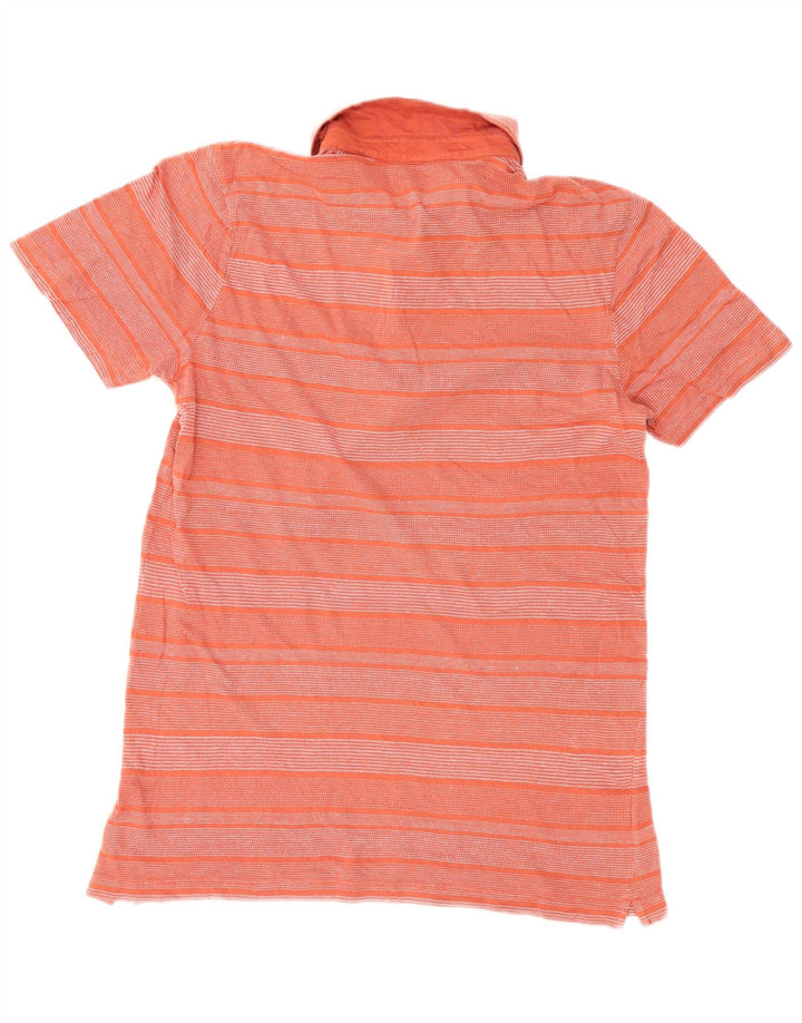 French Connection Polo para hombre de algodón a rayas naranja grande