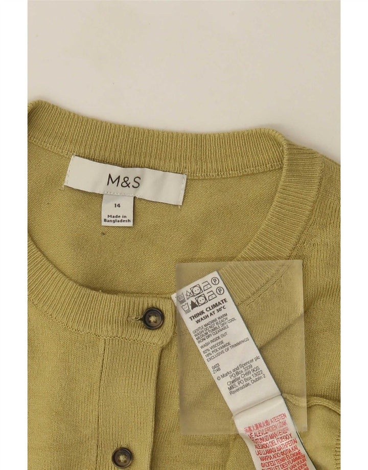 Marks & Spencer Suéter tipo cárdigan para mujer UK 44 Viscosa verde medio