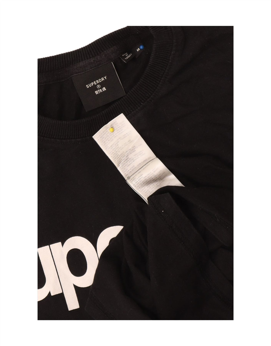 Superdry Camiseta con gráfico gráfico para hombre, parte superior mediana de algodón negro