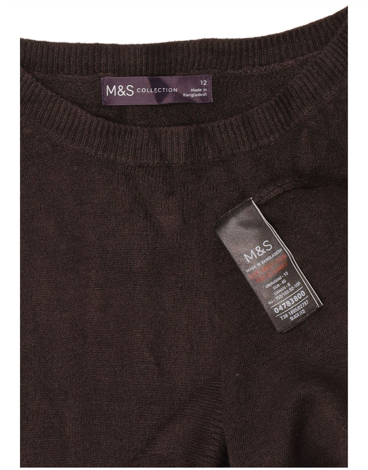 Marks & Spencer Suéter tipo jersey con cuello barco para mujer Reino Unido 40 Mediano Negro Acrílico