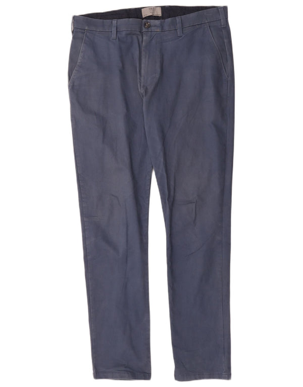 Marks & Spencer Pantalones chinos tipo cargo ajustados para hombre W34 L31 Algodón azul marino
