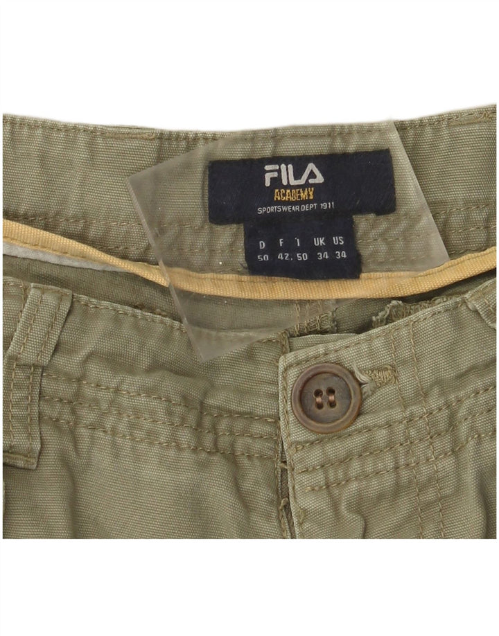 Fila pantalones cortos cargo para hombre W34 grande caqui