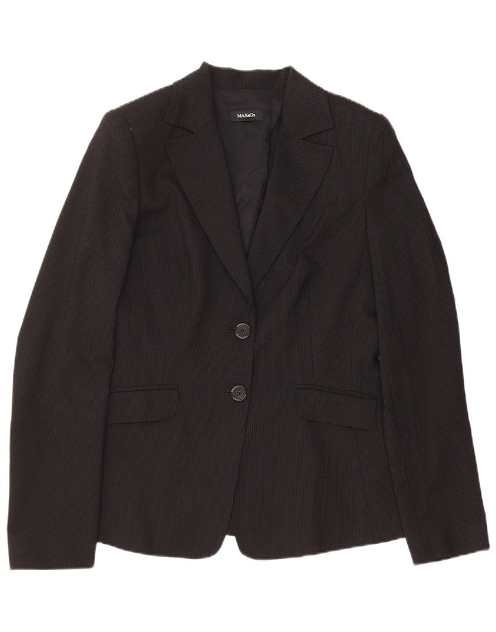 MAX & CO. Chaqueta tipo blazer de 2 botones para mujer, talla 44, talla grande, color negro