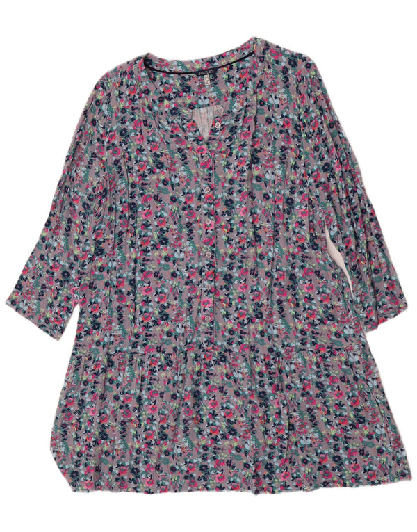 Joules Vestido túnica de manga 3/4 para mujer UK 40 XL Viscosa floral multicolor