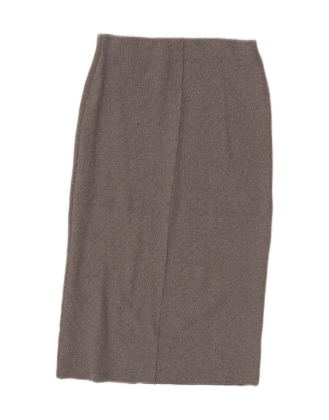 Zara Mujer Falda Midi De Cintura Alta Mediana W28 Poliéster Gris