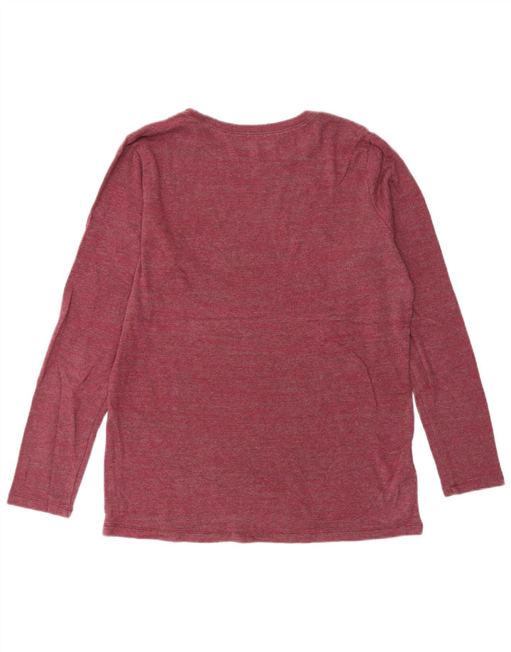 Eddie Bauer Top para mujer de manga larga UK 44 Grande Algodón burdeos