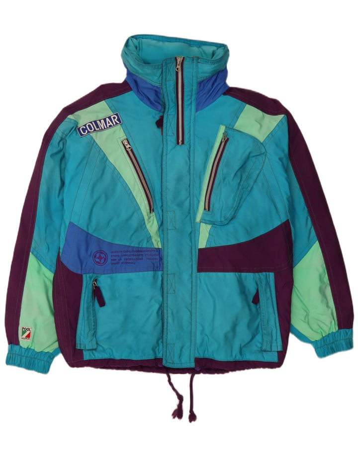 COLMAR Chaqueta de esquí holgada con capucha para hombre IT 44 XS Azul Colorblock