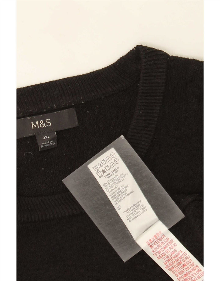Marks & Spencer - Jersey de cuello redondo para hombre, talla 2XL, acrílico negro